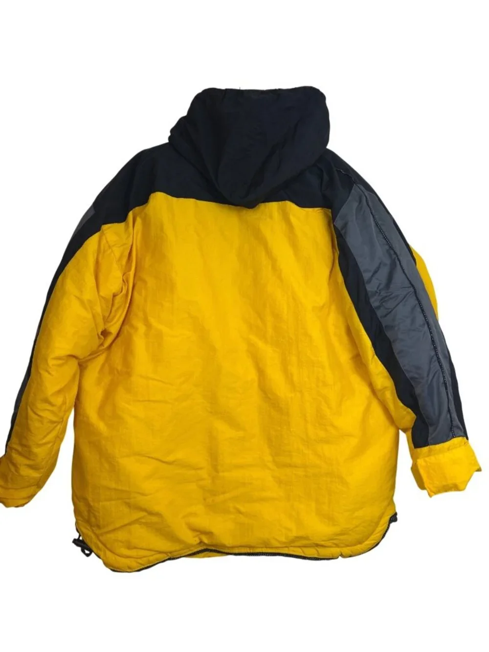 Vintage 90s Starter Men's XL Yellow Black Half Zip Pullover Winter Jacket Retro
